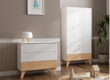 Chambre bébé complète HAXO - Blanc/Pin  - 5