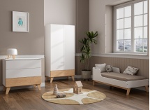 Armoire 2 portes 1 tiroir HAXO – Blanc/Pin Nateo Concept - 3
