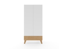 Armoire 2 portes 1 tiroir HAXO – Blanc/Pin Nateo Concept - 5