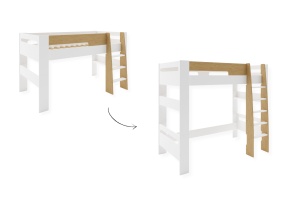 LUKA hoogslaper ombouwset - Wit/Eiken