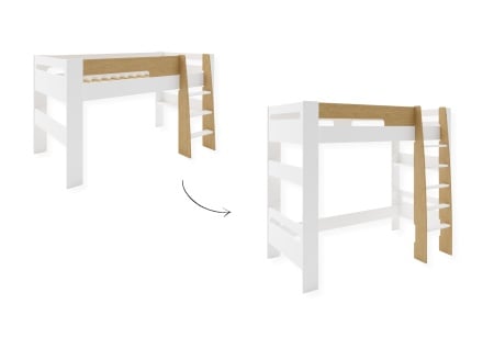 Kit évolution mezzanine LUKA - Blanc & Bois - 1