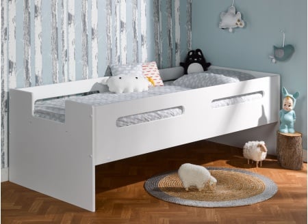 Lit mi-hauteur 90x190 ANDY - Blanc - 2