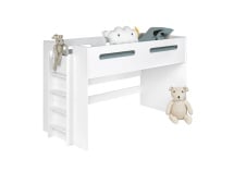 Lit mi-hauteur 90x190 ANDY - Blanc - 4