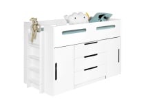 Lit mi-hauteur 90x190 ANDY - Blanc - 5