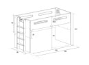 Lit mi-hauteur 90x190 ANDY - Blanc - 6