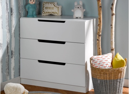 Commode 3 tiroirs ANDY – Blanc - 1