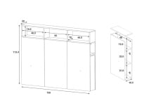 Tête de lit 140 avec réhausse PRADO - Blanc/Chêne - 5