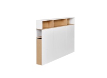 Tête de lit 160 avec réhausse PRADO - Blanc/Chêne - 1