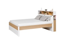 Tête de lit 160 avec réhausse PRADO - Blanc/Chêne - 2