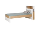 Tête de lit 90 avec réhausse PRADO - Blanc/Chêne - 2