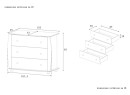 Commode 3 tiroirs CALTON - Dimensions