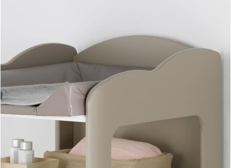 Table à langer bébé CAMERON - Blanc/Lin - 2