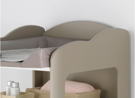 Table à langer bébé CAMERON - Blanc/Lin - 2