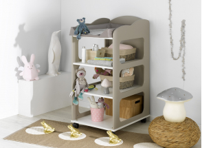 CAMERON baby verschoontafel - Wit/Linnen