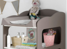 Table à langer bébé CAMERON - Blanc/Taupe - 2