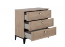 Commode 3 tiroirs ELLIOT Ardoise/chêne - 4