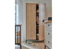 Armoire 2 portes ELLIOT - Noir/chêne - 4