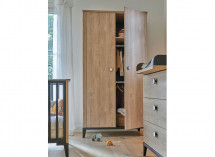 Armoire 2 portes ELLIOT - Ardoise/chêne - 4