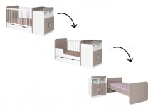 Lit bébé évolutif 70x140 HYDRO Blanc/Lin - 5