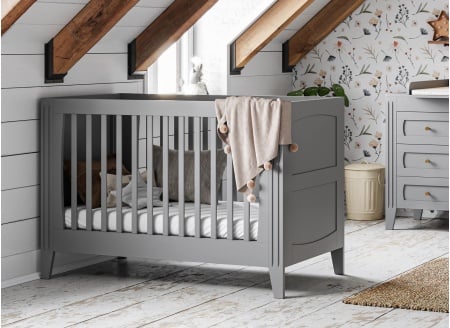 Lit bébé évolutif 70x140 MILENNE Gris - 1