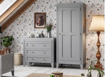 Armoire 1 porte MILENNE Gris - 3