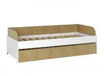 Lit gigogne banquette 90x190 MANLY - Blanc/Chêne - 3