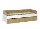 Lit gigogne banquette 90x190 MANLY - Blanc/Chêne - 3