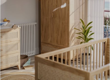 Chambre bébé complète cannage rotin NAMI Bois - 7