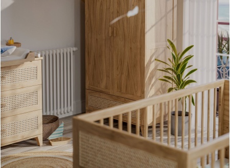 Chambre bébé complète cannage rotin NAMI Bois - 7