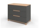 Commode 3 tiroirs ALBI Ardoise/Chêne - 6