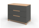 Commode 3 tiroirs ALBI Ardoise/Chêne - 3