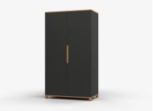 Armoire 2 portes ALBI Ardoise/Chêne - 4