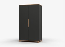 Armoire 2 portes ALBI Ardoise/Chêne - 4