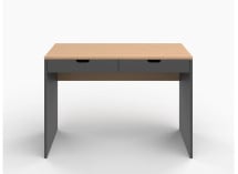 Bureau 2 tiroirs ALBI Ardoise/Chêne - 4