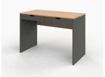 Bureau 2 tiroirs ALBI Ardoise/Chêne - 3