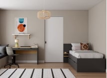 Bureau 2 tiroirs ALBI Ardoise/Chêne - 2