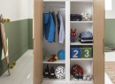 Lit mezzanine bureau et armoire MANLY - Blanc/Chêne - 3