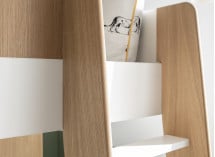 Lit mezzanine bureau et armoire MANLY - Blanc/Chêne - 6