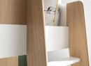Lit mezzanine bureau et armoire MANLY - Blanc/Chêne - 6