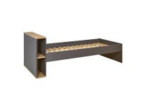 Lit enfant 90x200 rangement ALBI Ardoise/Chêne  - 7