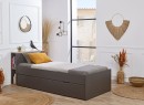 Lit enfant 90x200 rangement ALBI Ardoise/Chêne  - 5