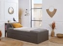 Lit enfant 90x200 rangement ALBI Ardoise/Chêne  - 5