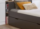 Lit gigogne rangement 90x200 ALBI Ardoise/Chêne - 4