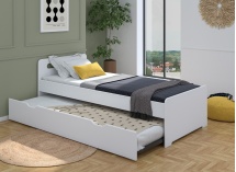 Lit gigogne 90x200 LEVIS - Blanc - 2