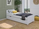 Lit gigogne 90x200 LEVIS Blanc - 1