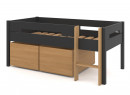 Lit mi-hauteur rangement 90x190 ANGEL Ardoise - 4