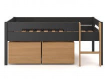 Lit mi-hauteur rangement 90x190 ANGEL Ardoise - 5