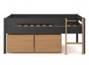 Lit mi-hauteur rangement 90x190 ANGEL Ardoise - 5