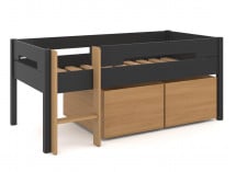 Lit mi-hauteur rangement 90x190 ANGEL Ardoise - 3
