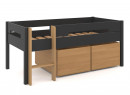 Lit mi-hauteur rangement 90x190 ANGEL Ardoise - 3